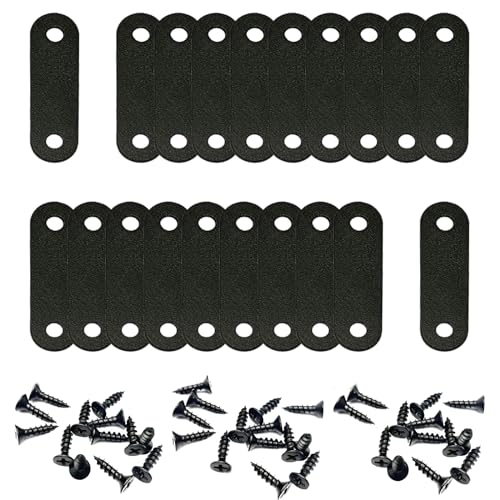 56*16*2mm-ブラック 【高品質素材】ジョイント金具は錆に強いステンレス鋼を使用しており、サイズは56*16*2mmで、20個のジョイント金具と40個のネジが含まれています。使用場所に合わせて選