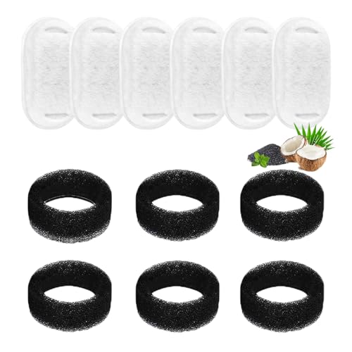 【パッケージは含む】：12個猫 給水器 フィルター。6つのサイズ：7.59 x 4.29 cm、6つのサイズ：10.16 x 2.79 cm、内径：5.79 cm.大部分の自動給水器に適用されるので、
