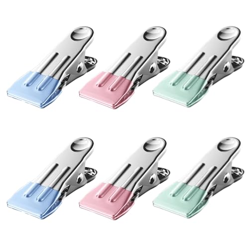 【内容】6個入、サイズ：5.5*2.2*2.3CM、ブルー、ピンク、グリーン各2個。 【材質】高品質のステンレス鋼*PVC材質で作られ、優れた耐久性と防錆性を持ち、乾燥と湿潤な環境下で使用でき。 【物