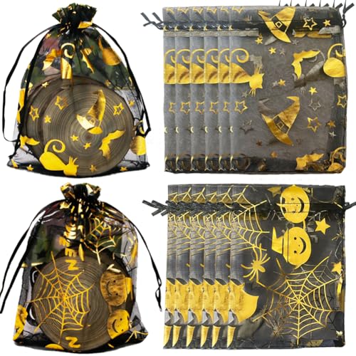 ハロウィンの雰囲気満々の2パターンセット：カボチャやコウモリ、黒猫などのかわいい絵柄があり、ハロウィン気分が一瞬盛り上がっています。場合により、またはキャンディーの種類のによって異なった柄のキャンディ
